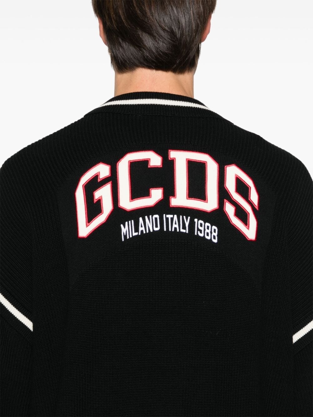 logo knit cardigan - 5