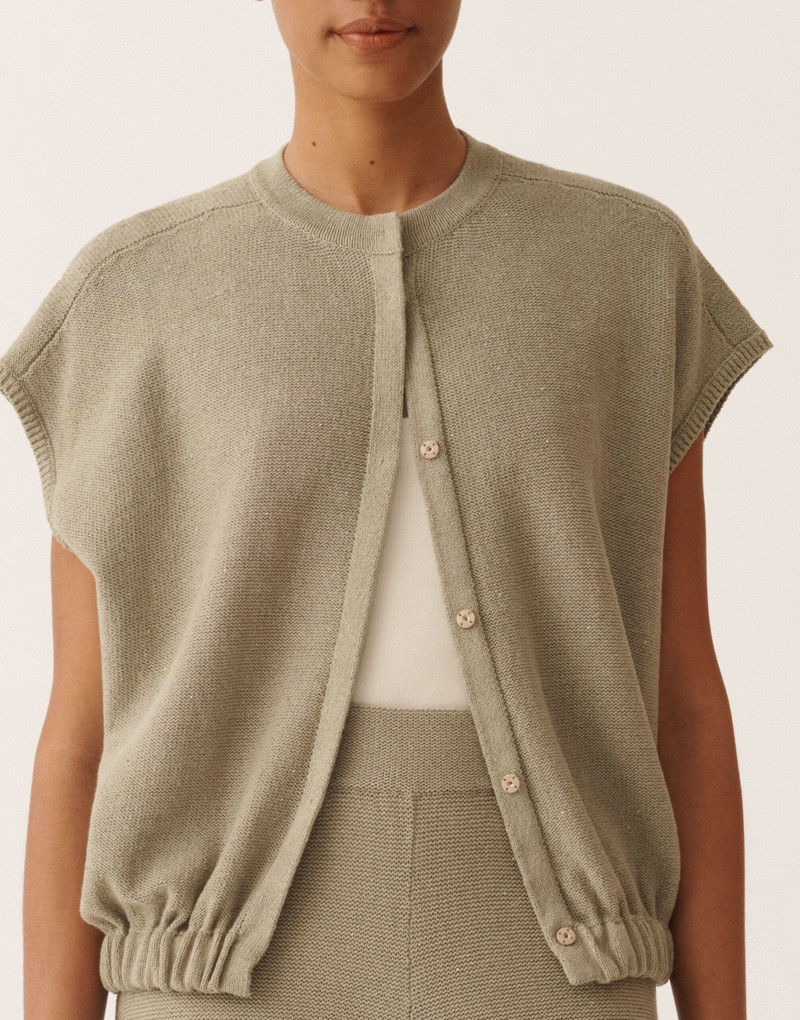 Cotton and linen sweater with sequins 5
