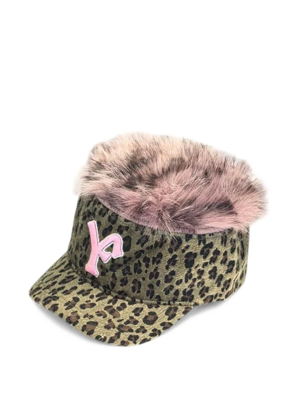 leopard-print faux-fur hat - 1