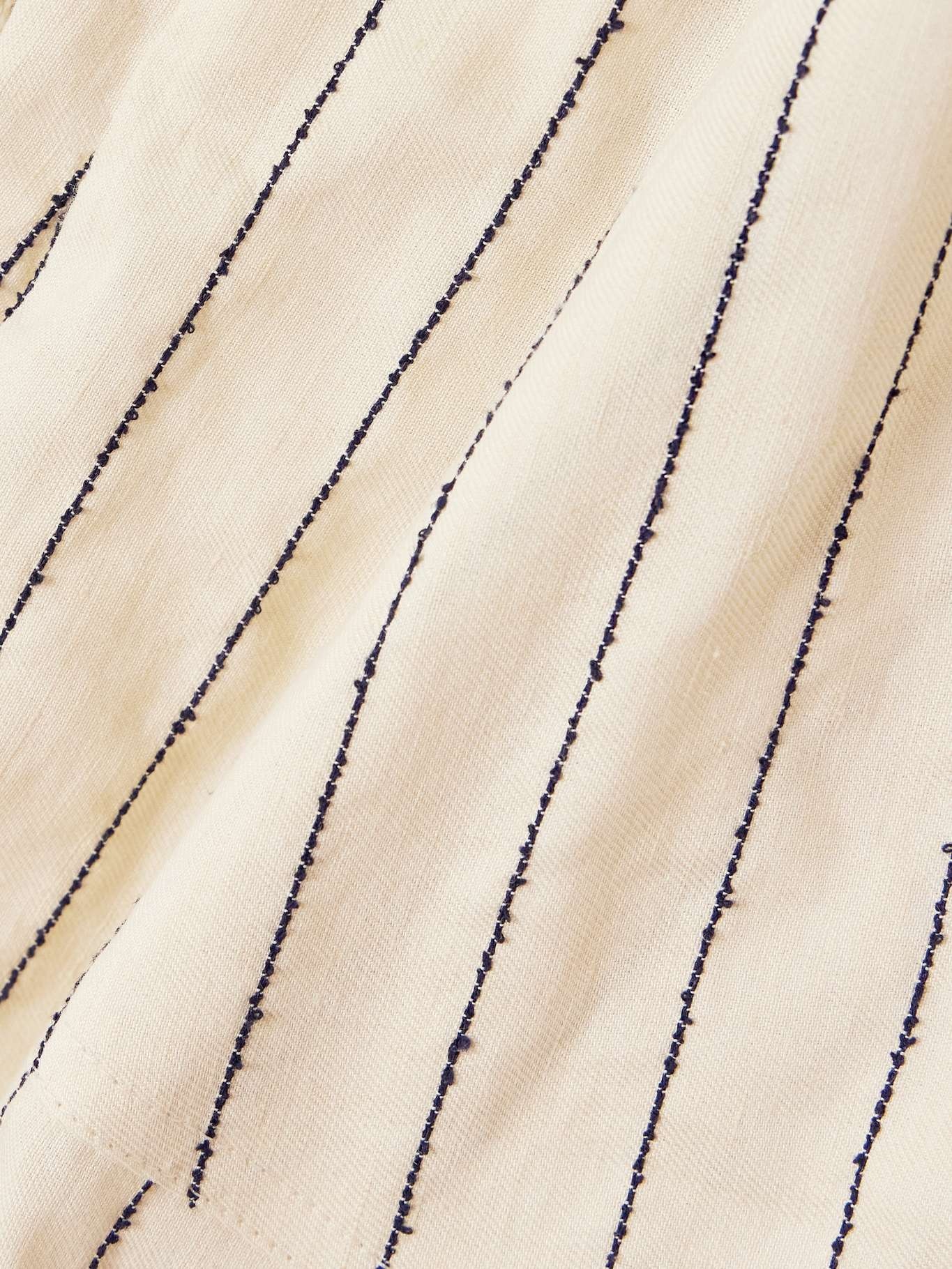 Reana striped linen-blend shorts - 4