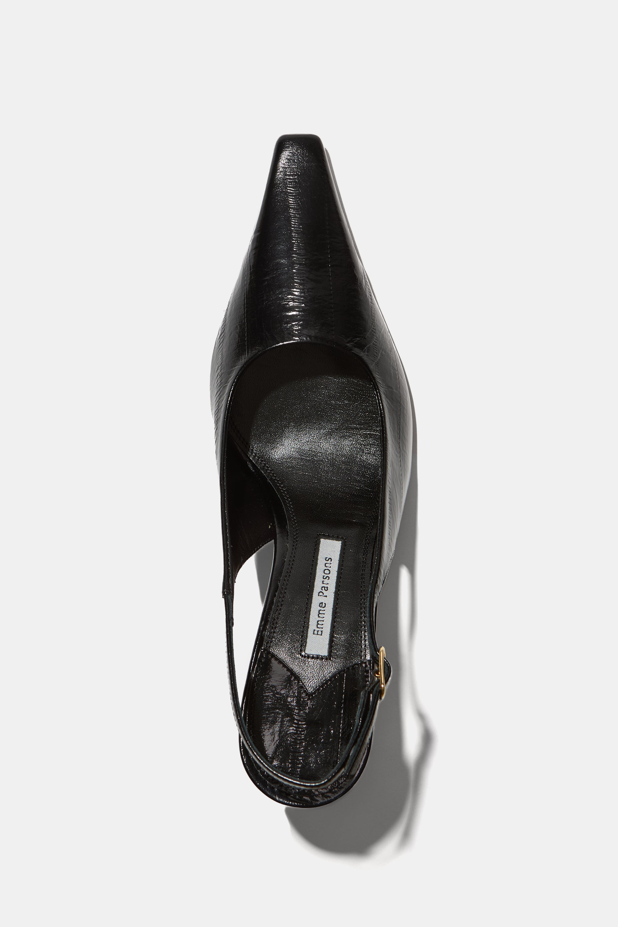 ELANA HEEL IN BLACK EMBOSSED EEL - 5
