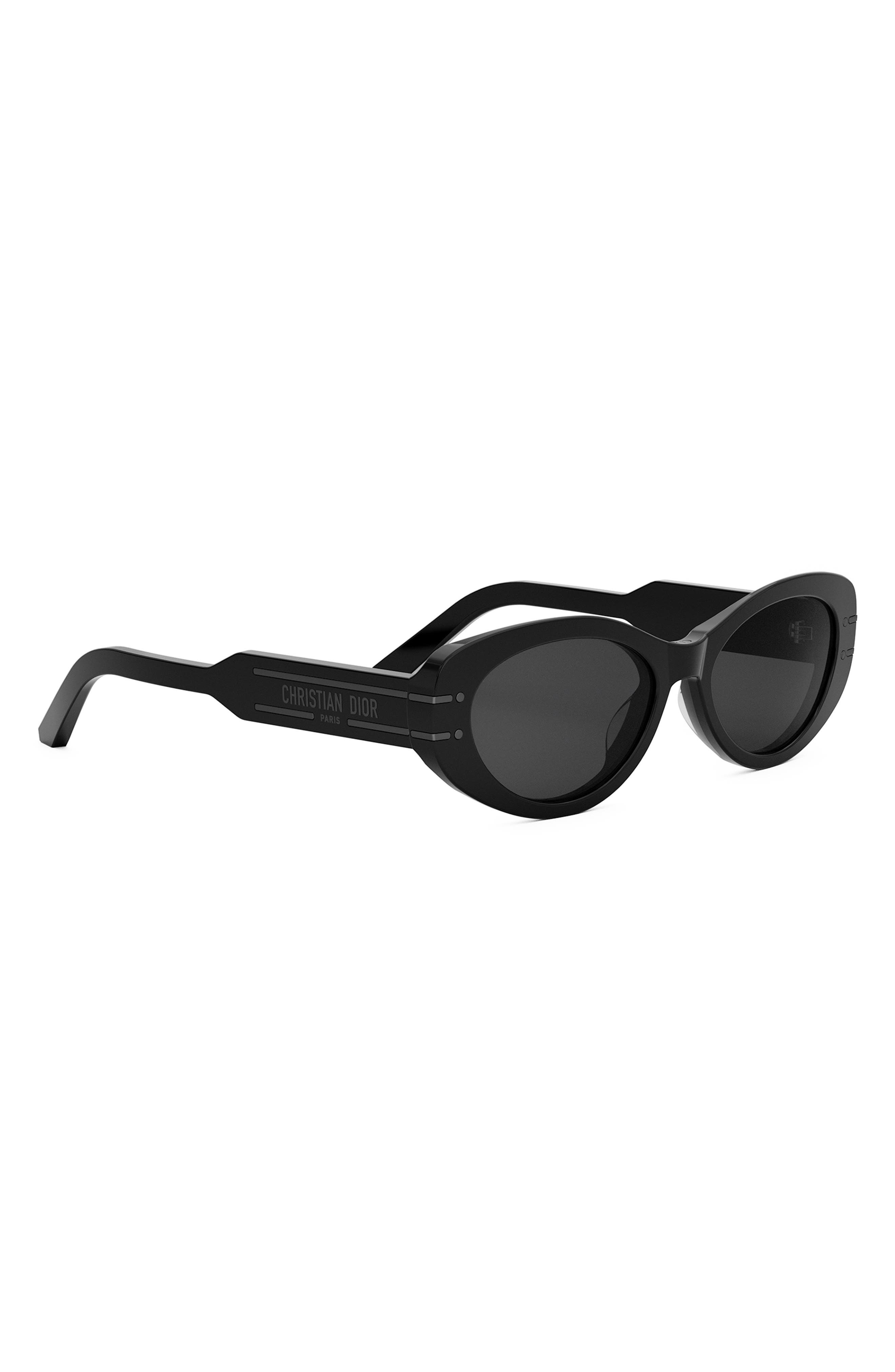 'DiorSignature B8U Butterfly Sunglasses in Shiny Black /Smoke at Nordstrom - 7