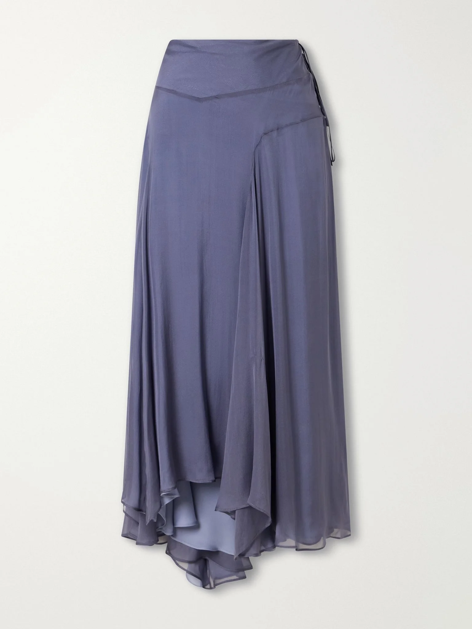 Alyse silk-chiffon midi skirt Blue - 1