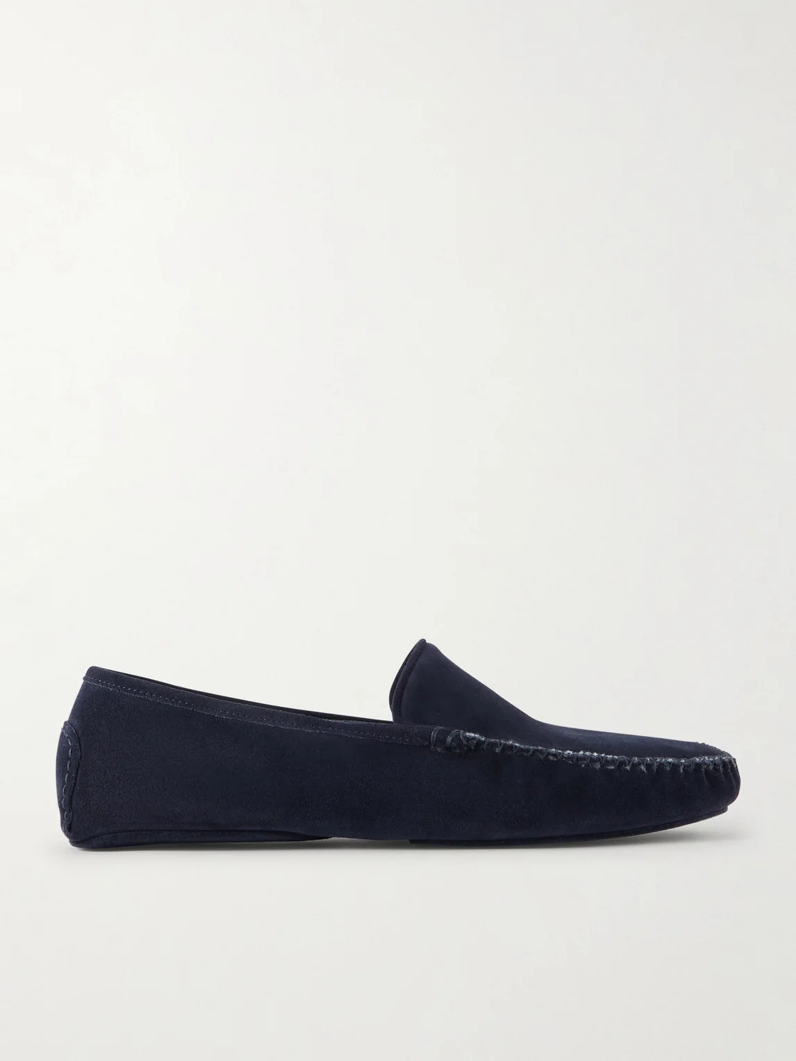 Cashmere-Lined Suede Slippers - 1