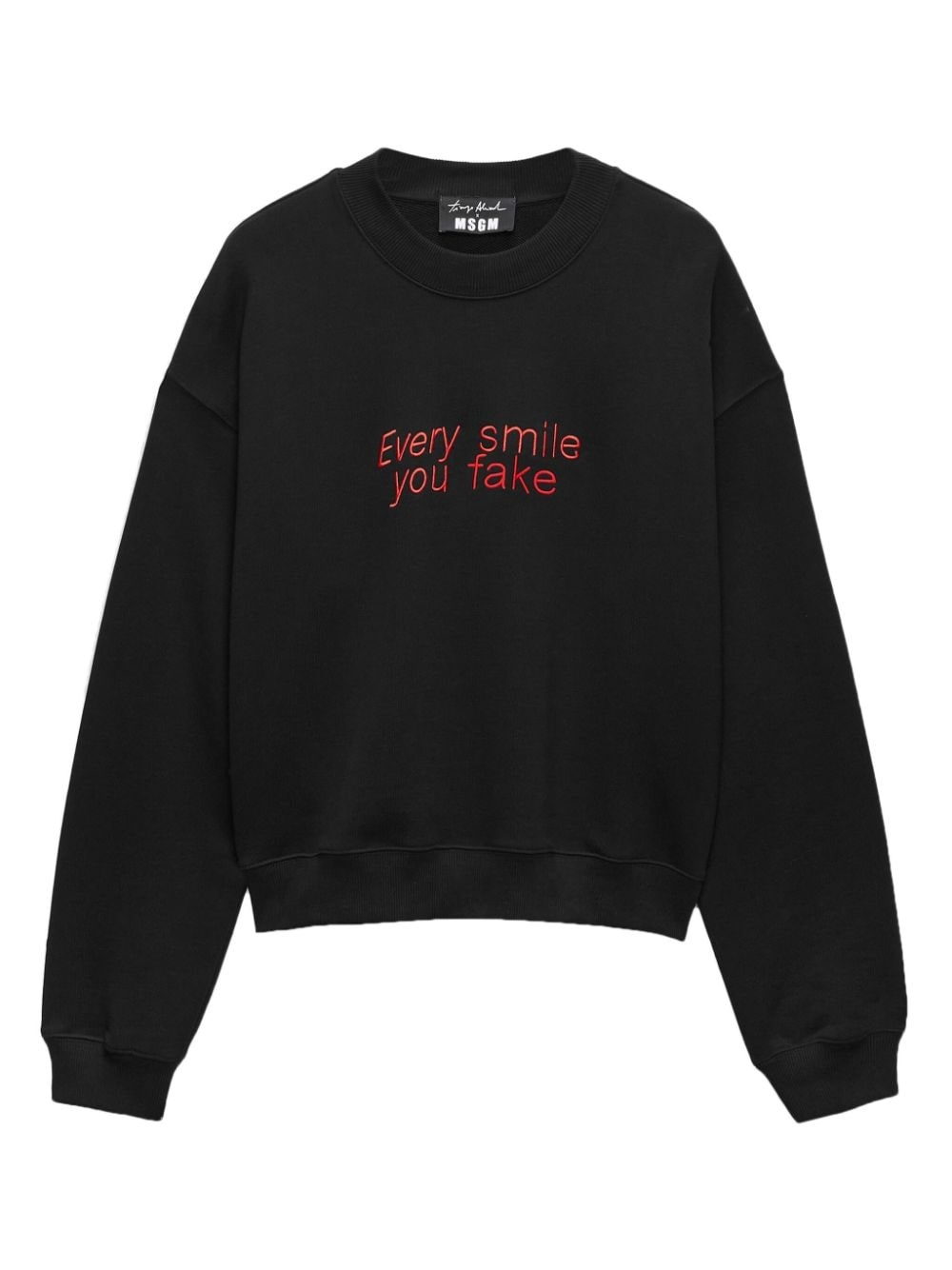 slogan-embroidered sweatshirt - 6