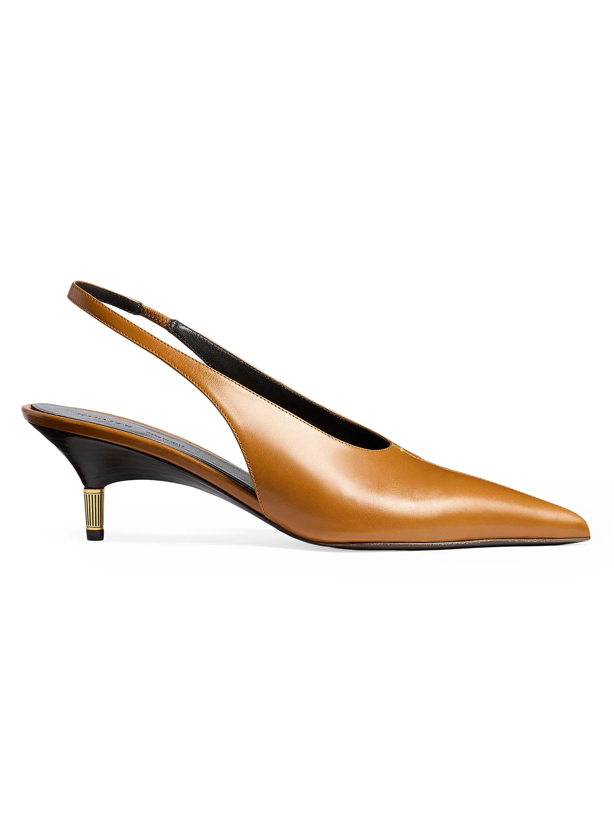 Women's Bella 55MM Leather Kitten-Heel Pumps - Cuoio - 1