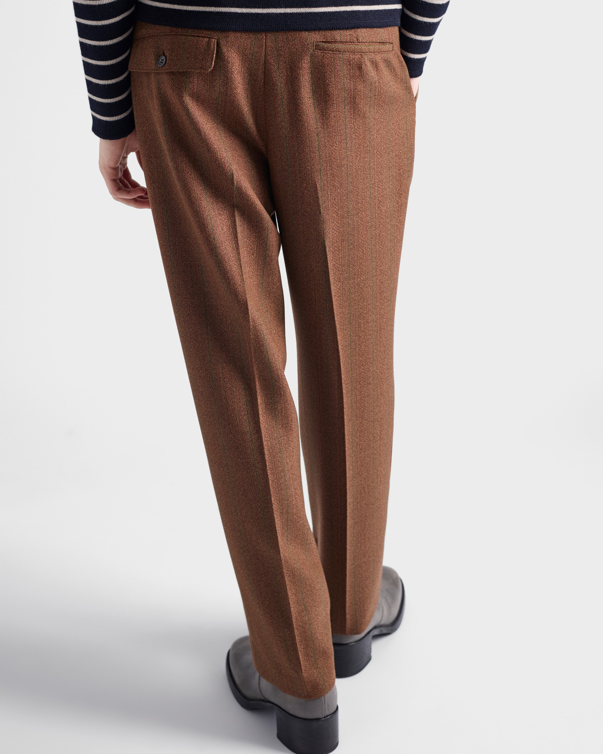 Wool pinstripe pants - 6