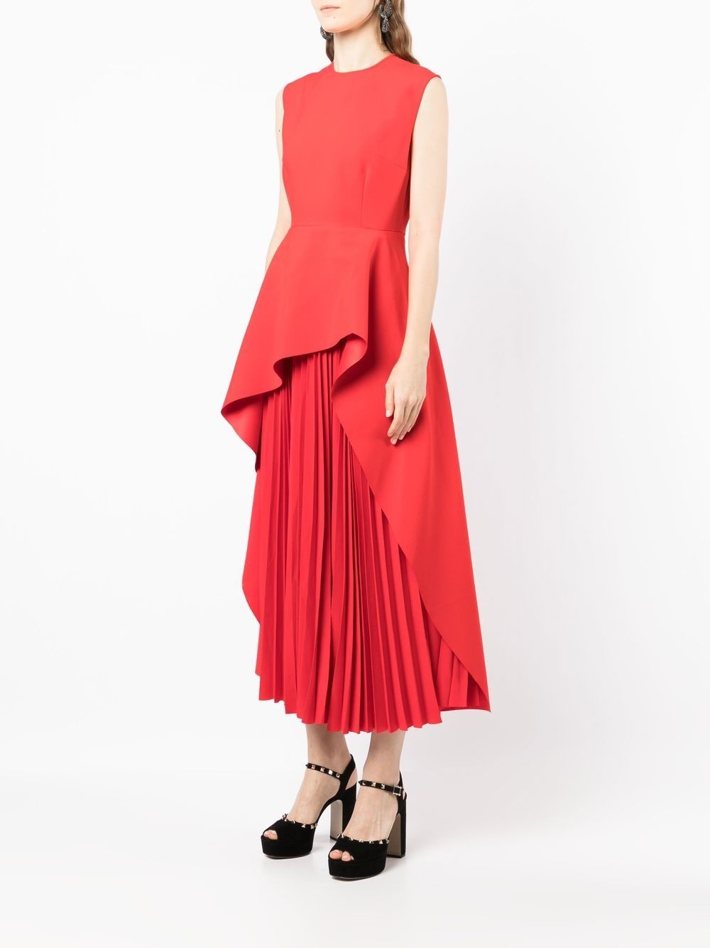 sleeveless flared midi dress - 3
