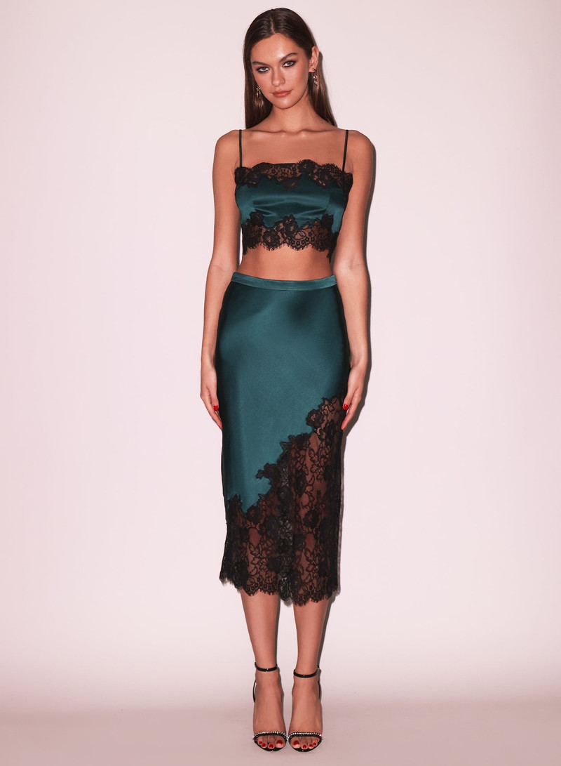 Fleur du Mal Silk & Lace Bandeau Top outlook
