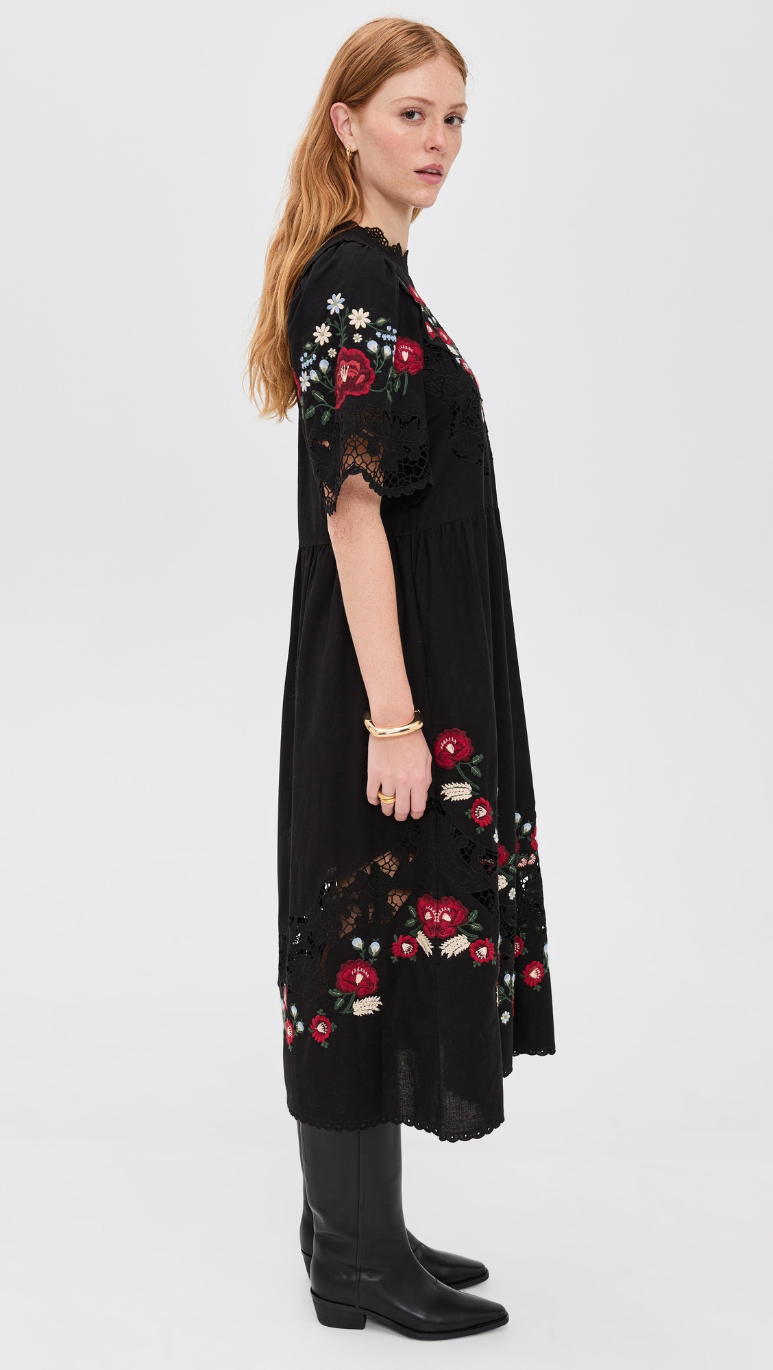 Rosaline Embroidery Midi Dress - 3