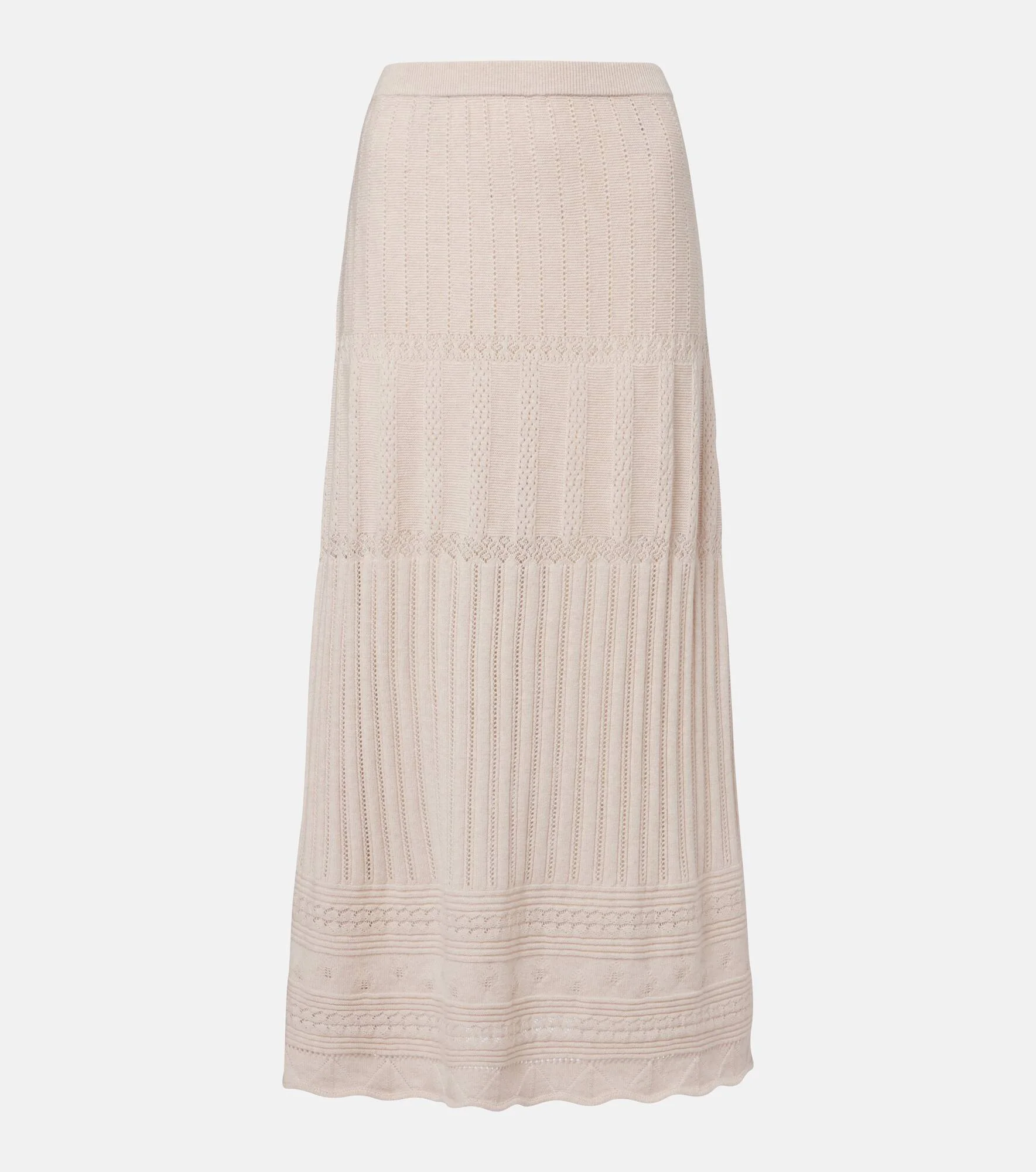 Rythmee pointelle wool and cashmere midi skirt - 1