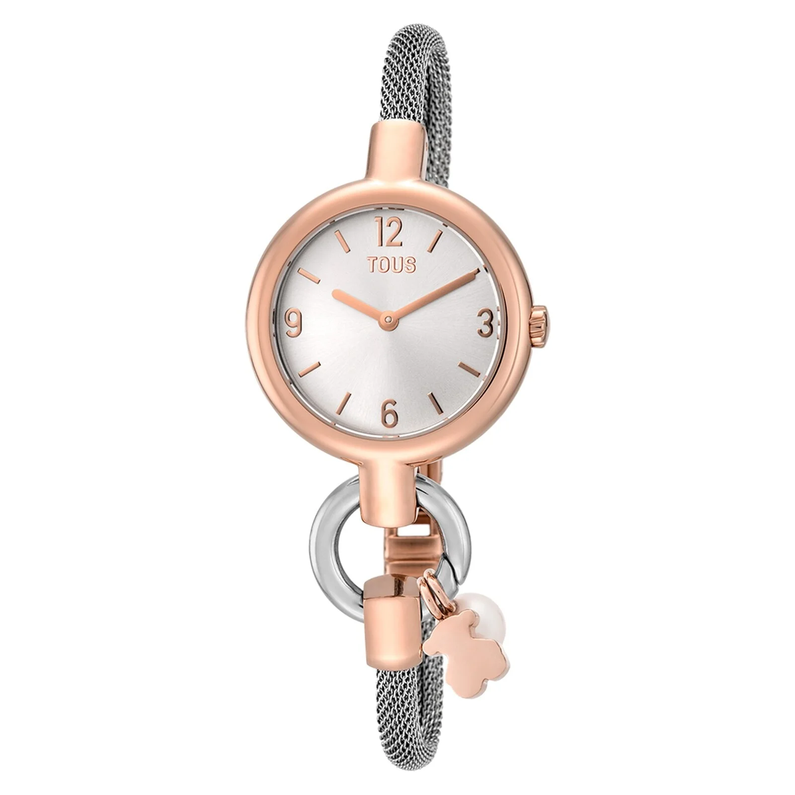 Analog/digital watch with steel and rose-colored steel bracelet TOUS Hold Charms - 1