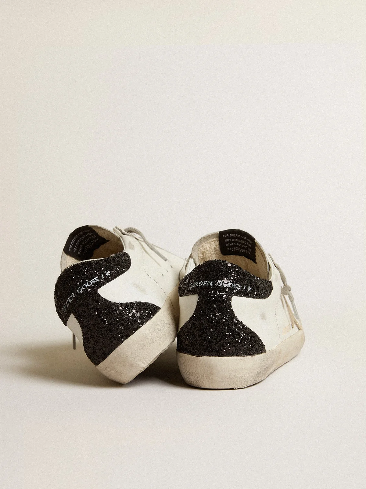 Women  Black and White Sneakers with Glitter Heel display picture 1