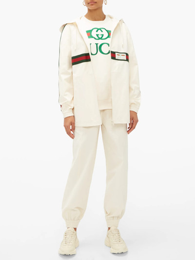 GUCCI Web-striped cotton-canvas track pants outlook