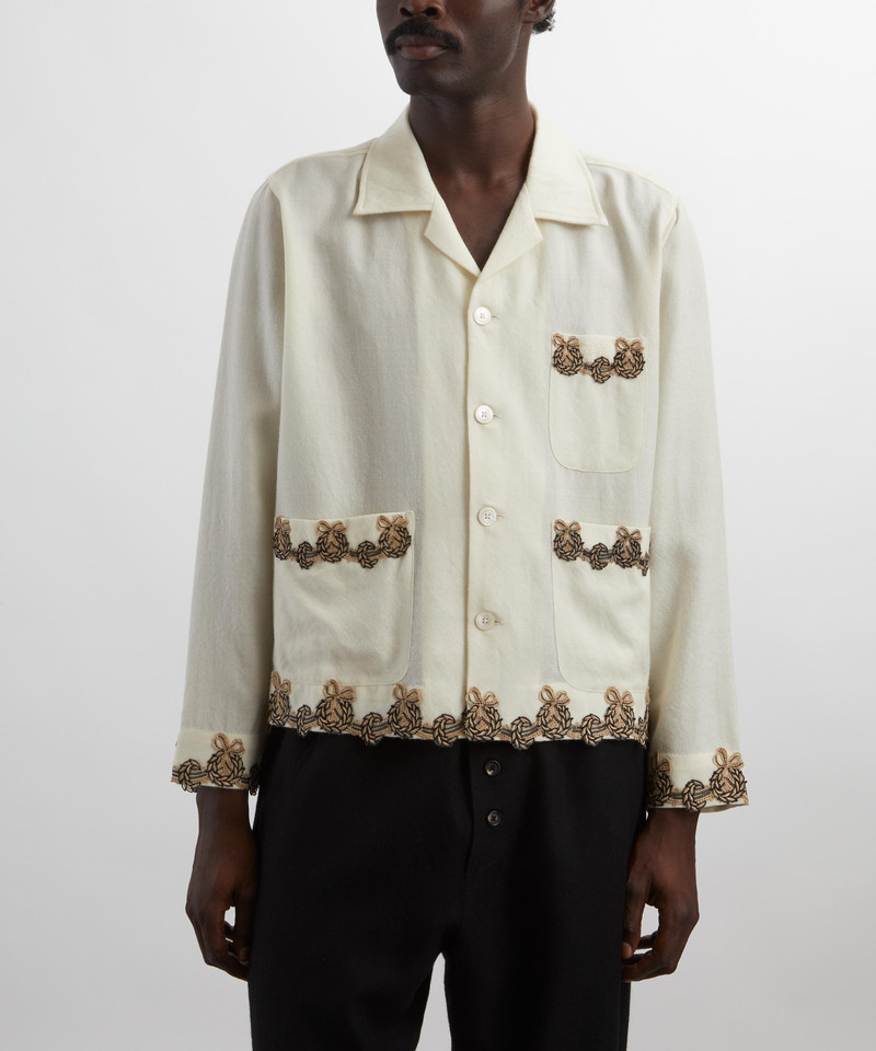BODE Cream Laurelist Overshirt outlook