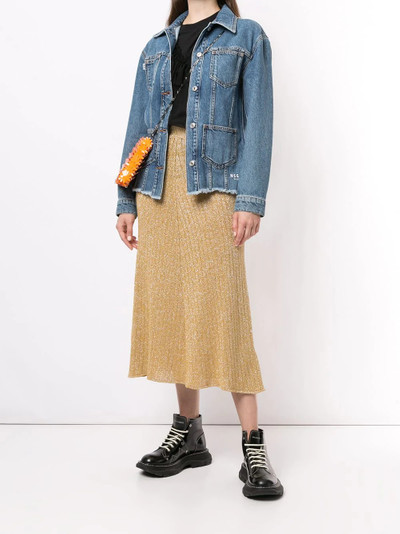 MSGM high-waisted ribbed knit skirt outlook