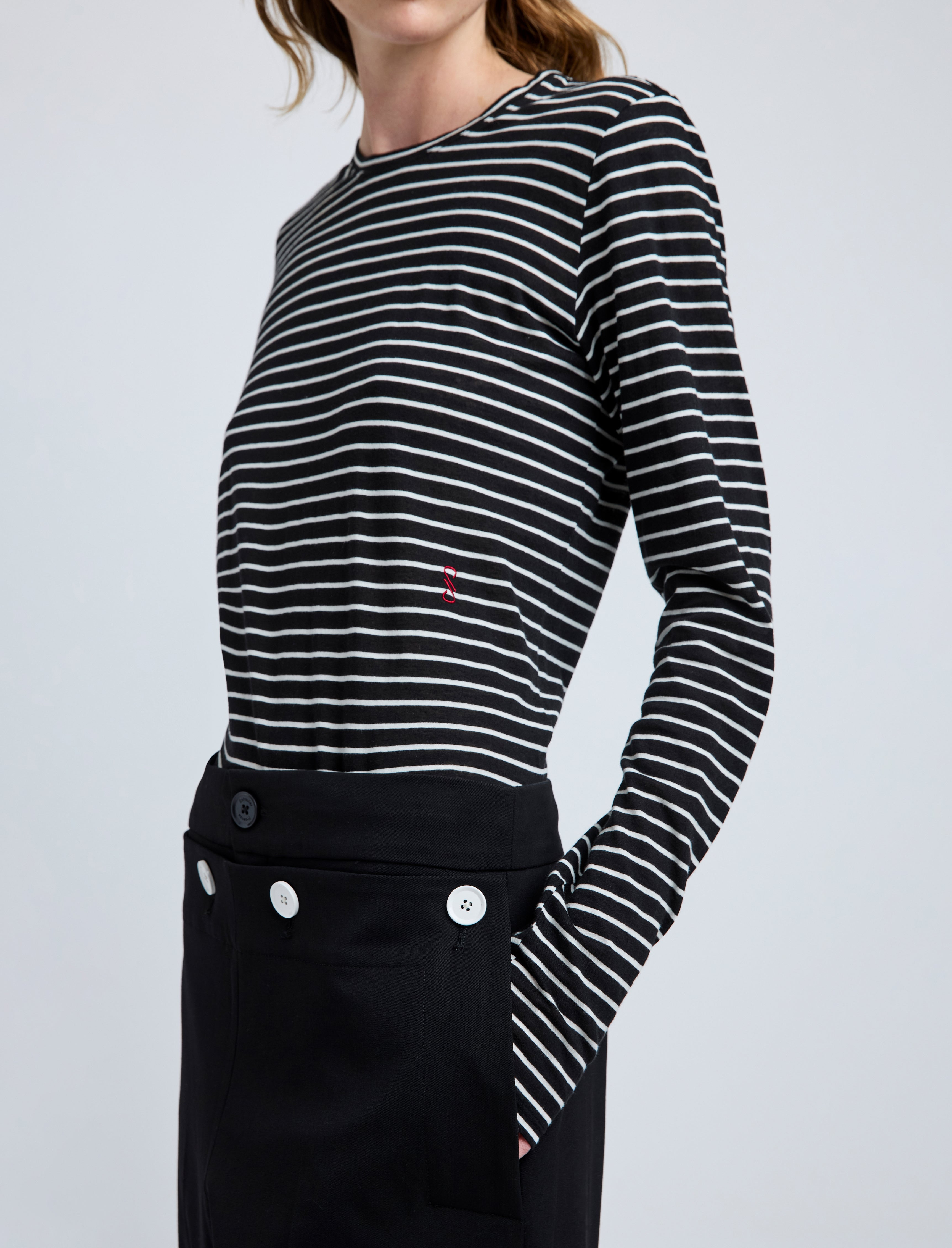 Mia T-Shirt in Cotton Stripe Jersey - 6