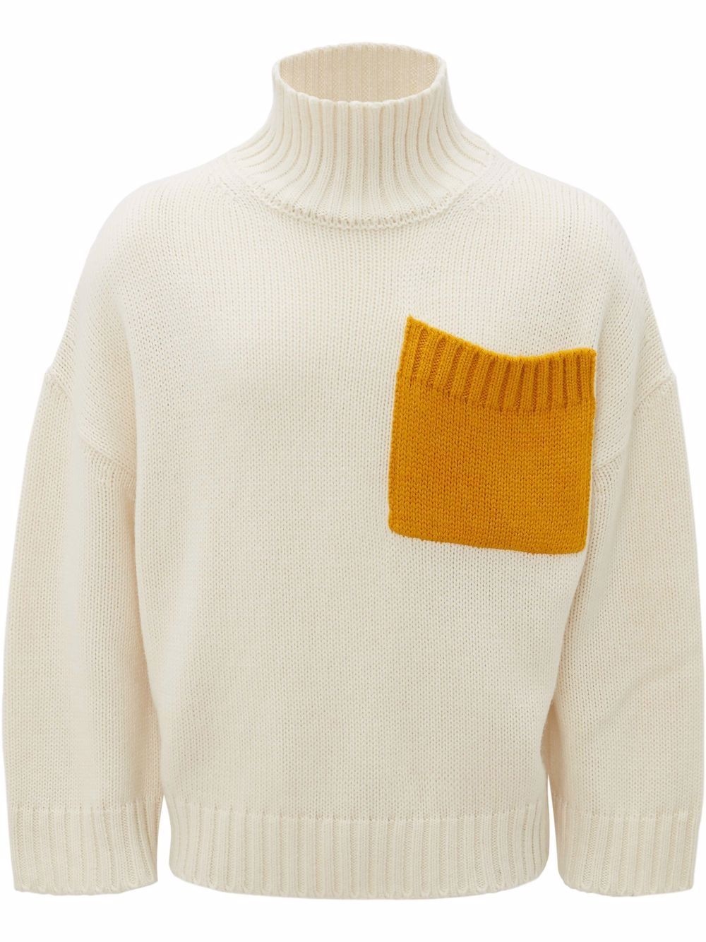 contrasting pocket high-neck jumper - 1