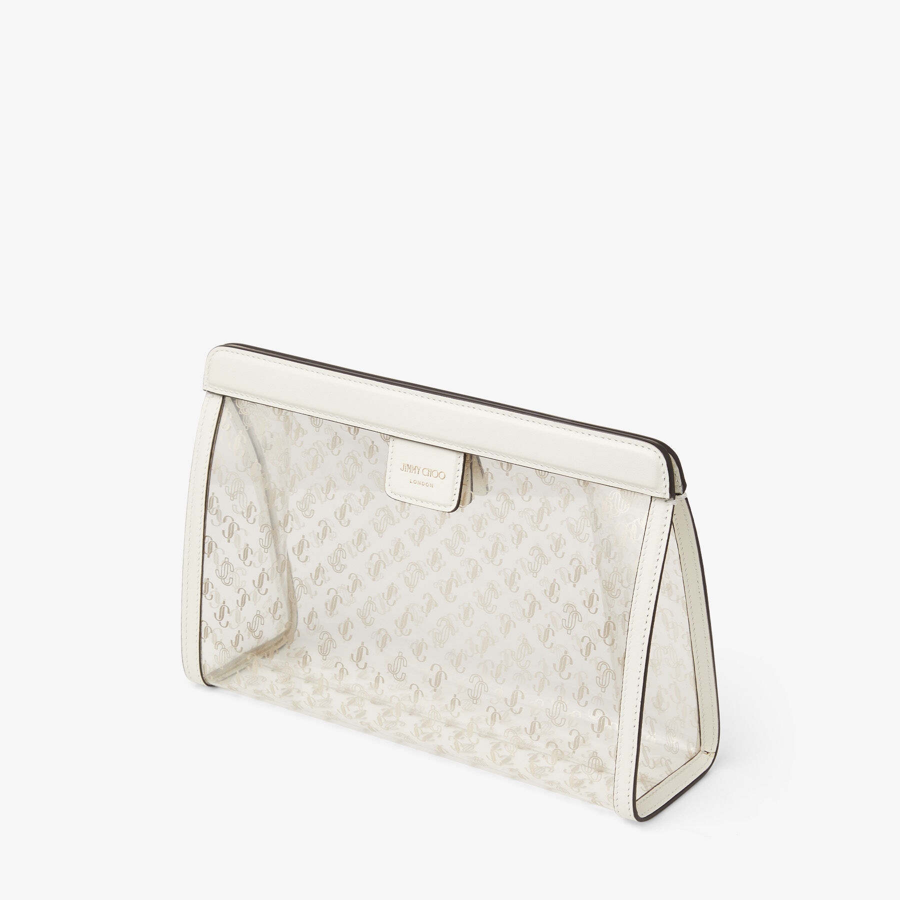 Varenne Pouch
Clear Monogrammed Plexi and Latte Leather Pouch Bag - 3