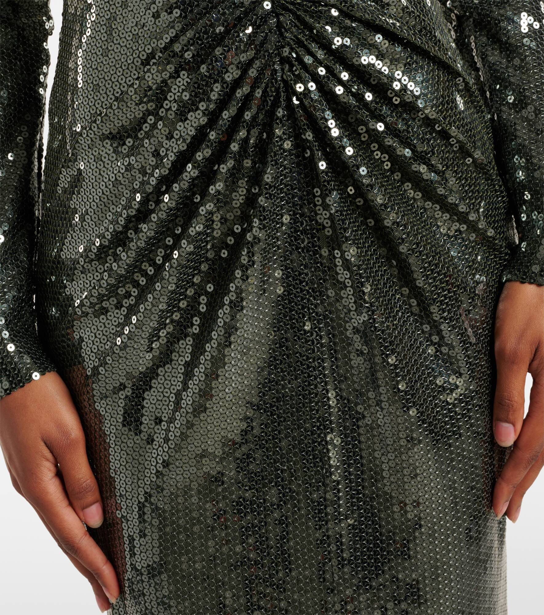 Gathered sequined gown - 5