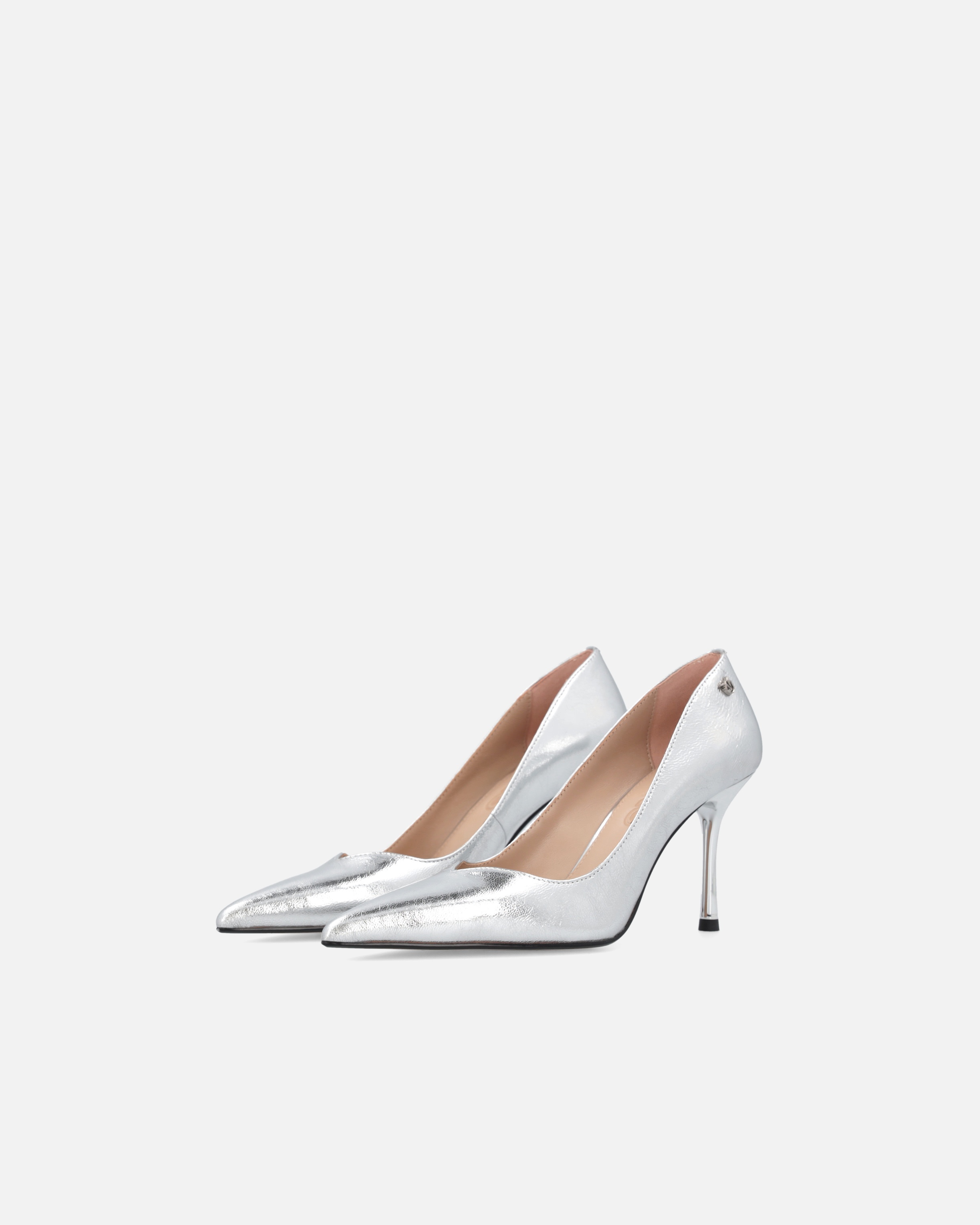 LAMINATED POINTED NAPPA LEATHER SHOES WITH HEEL - 6