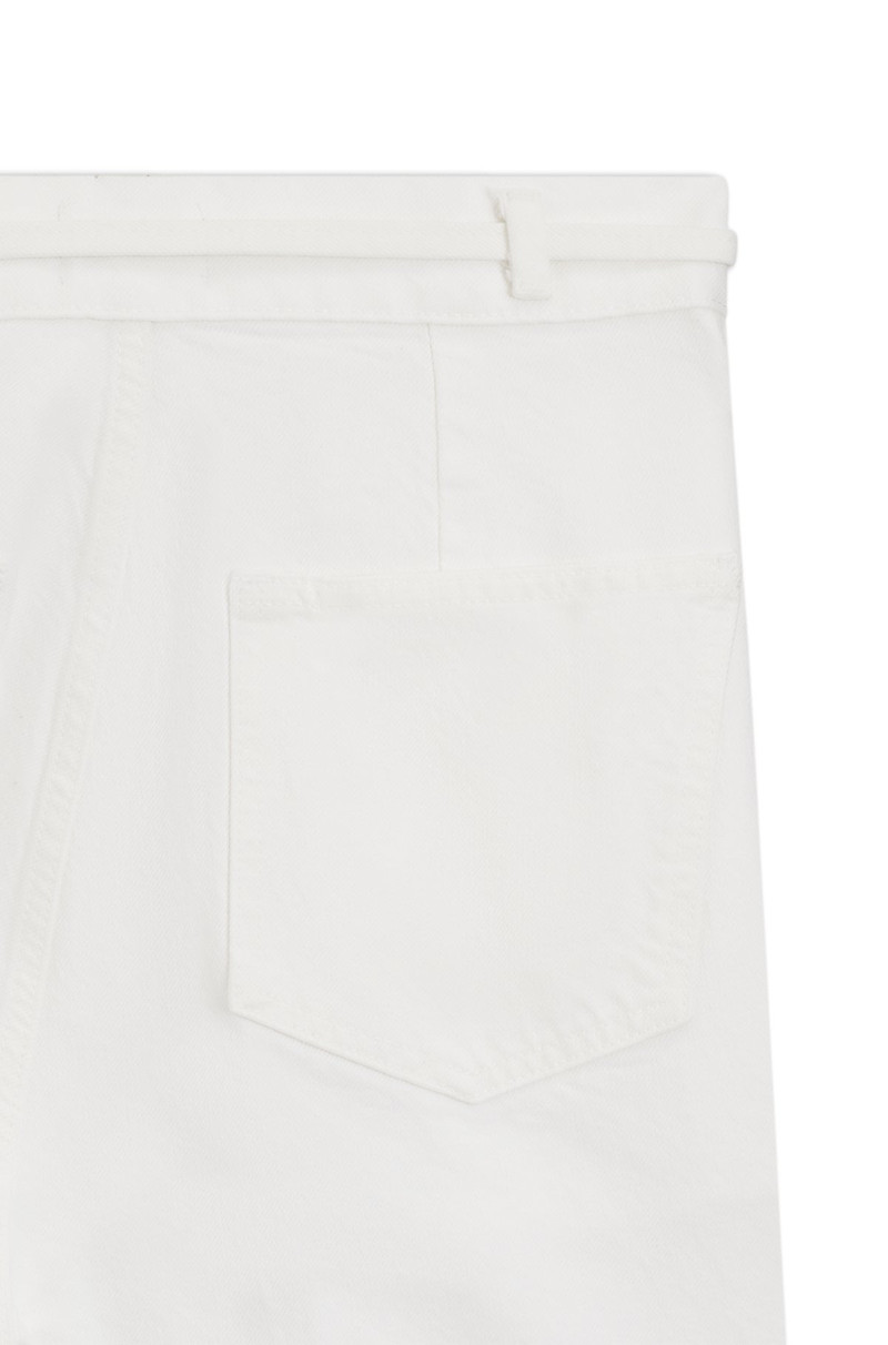 WIDE-LEG JEANS IN CREAM DENIM WITH FRONT PLEATS 6