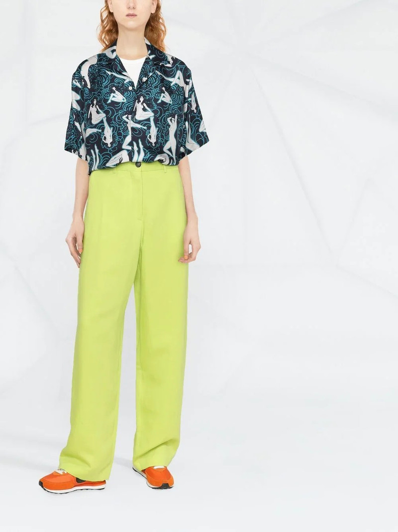 MSGM high-waisted wide-leg trousers outlook