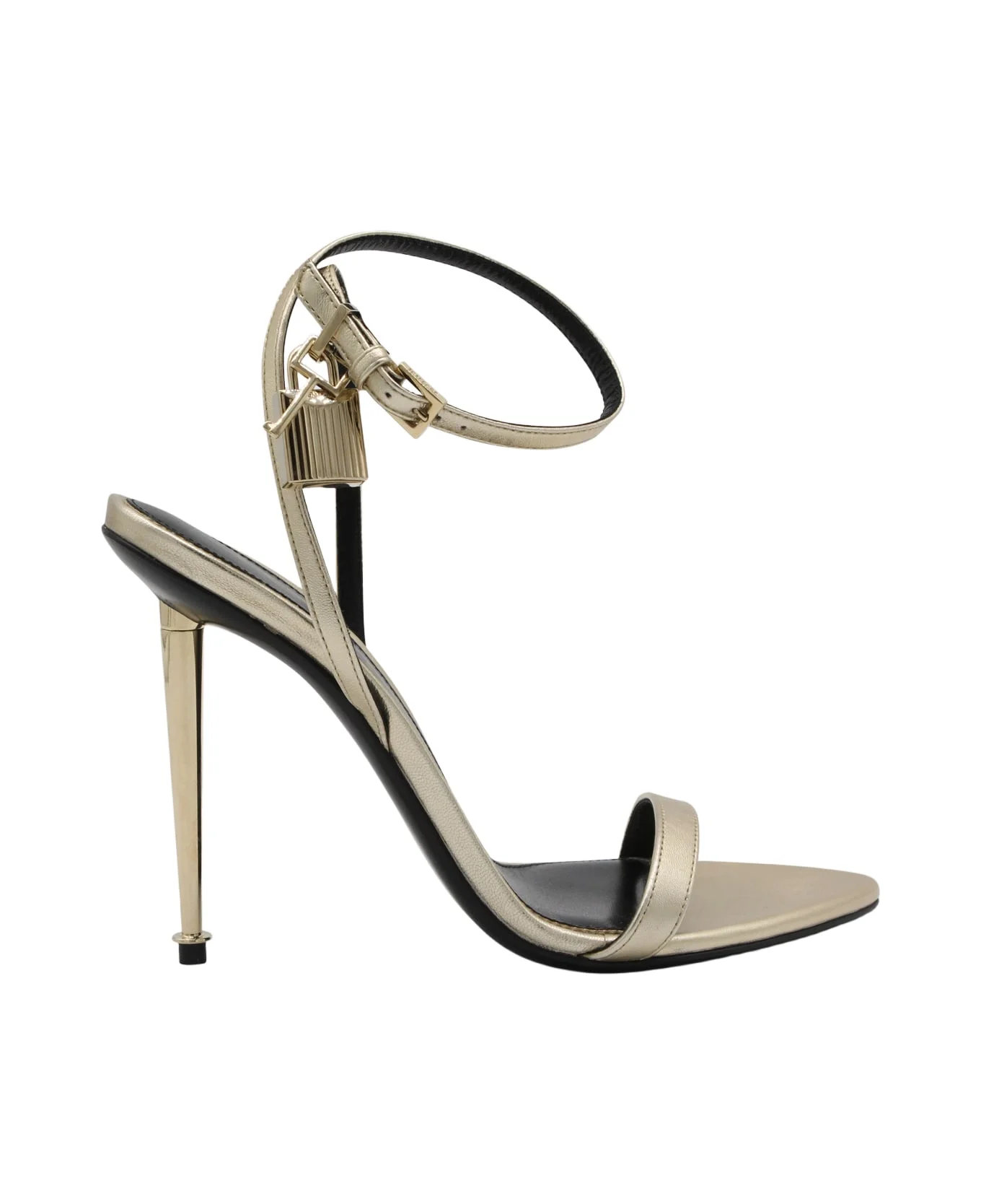 Gold Leather Sandals - 1