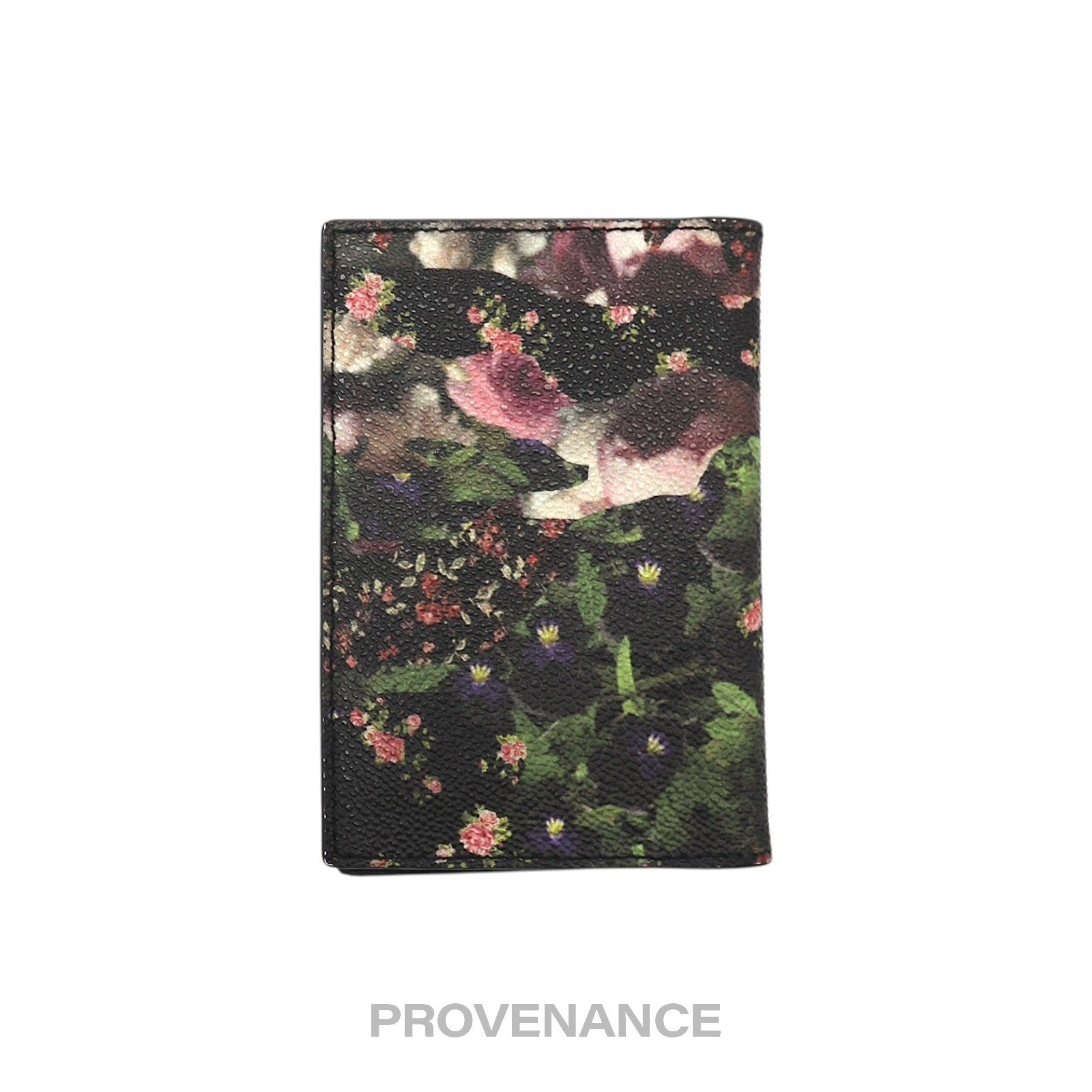 Givenchy Card Holder Wallet - Floral Black Leather - 2