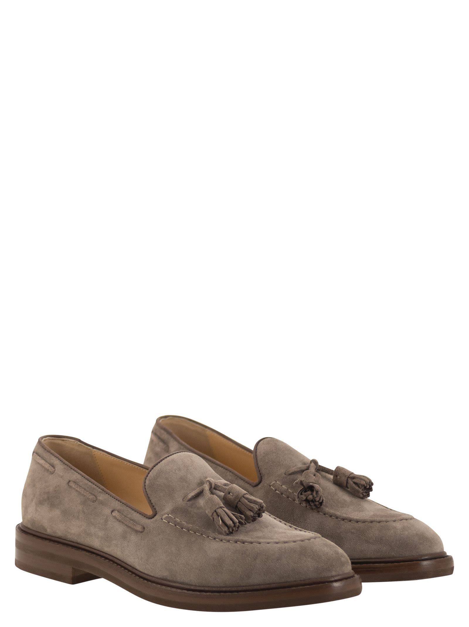 Brunello Cucinelli Men Suede Moccasins With Tassels - 4