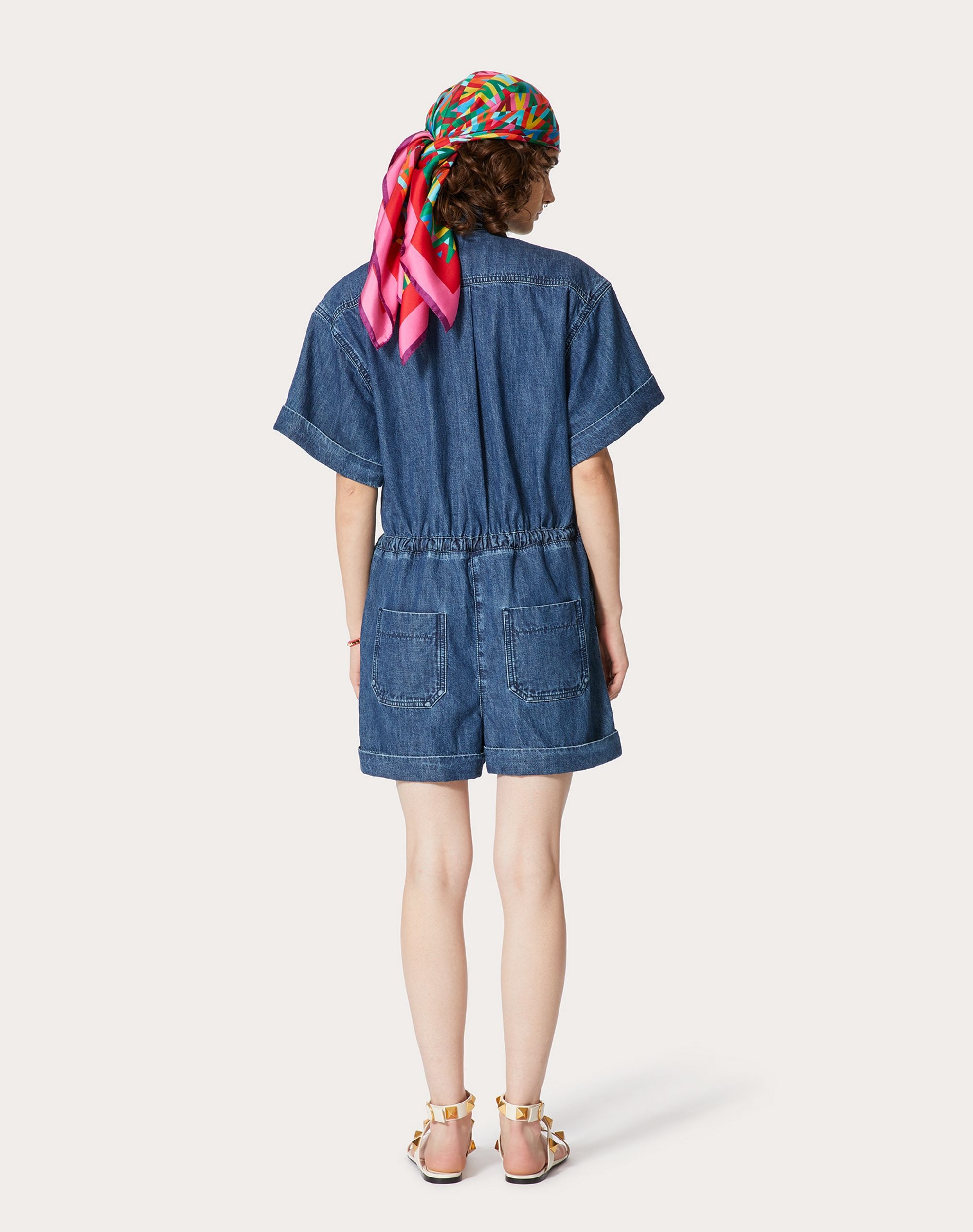 JUMPSUIT IN CHAMBRAY DENIM - 4