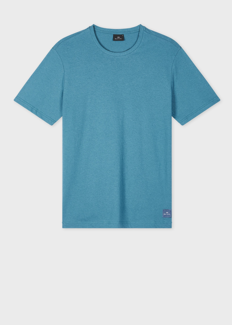Blue Marl Cotton-Linen T-Shirt 1