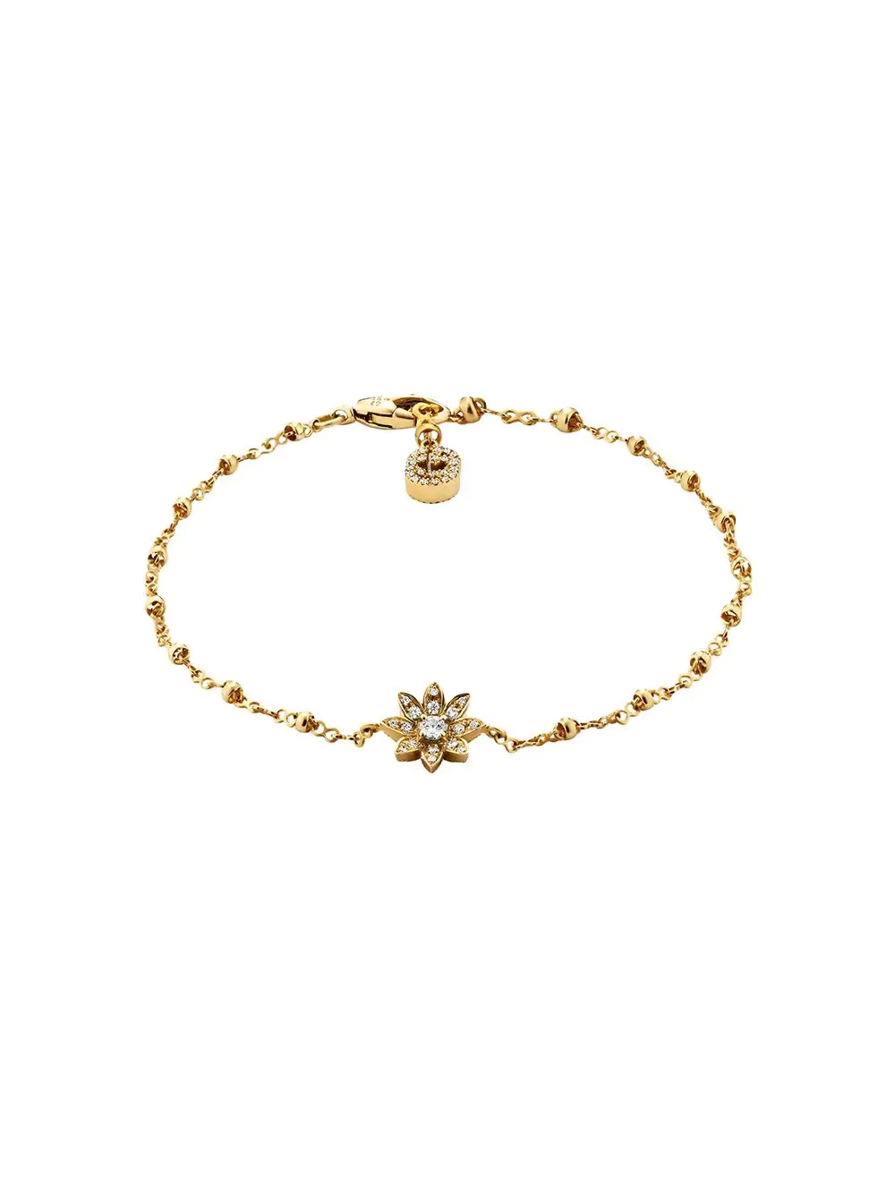 18kt yellow gold Flora diamond bracelet - 1