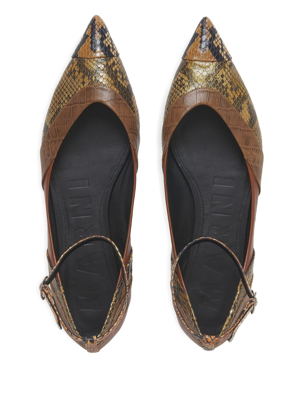 ankle-strap pointed-toe flats - 4