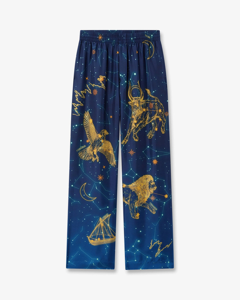 Blue Astrology Silk Twill Trousers | Casablanca Paris 1