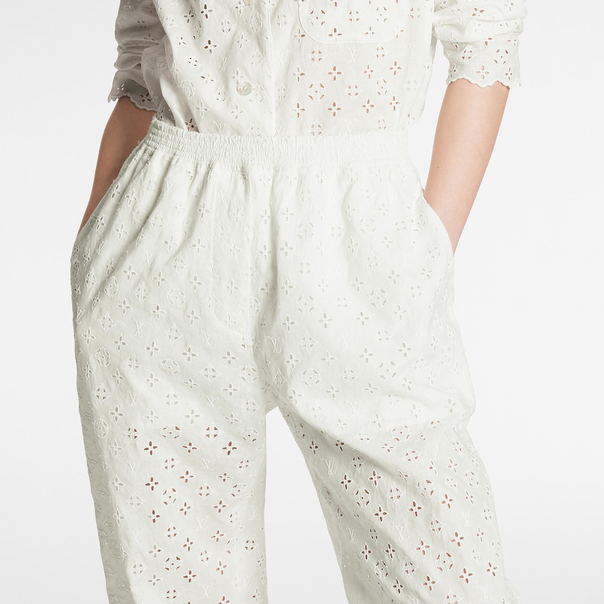 Broderie Anglaise Monogram Pajama Pants - 4
