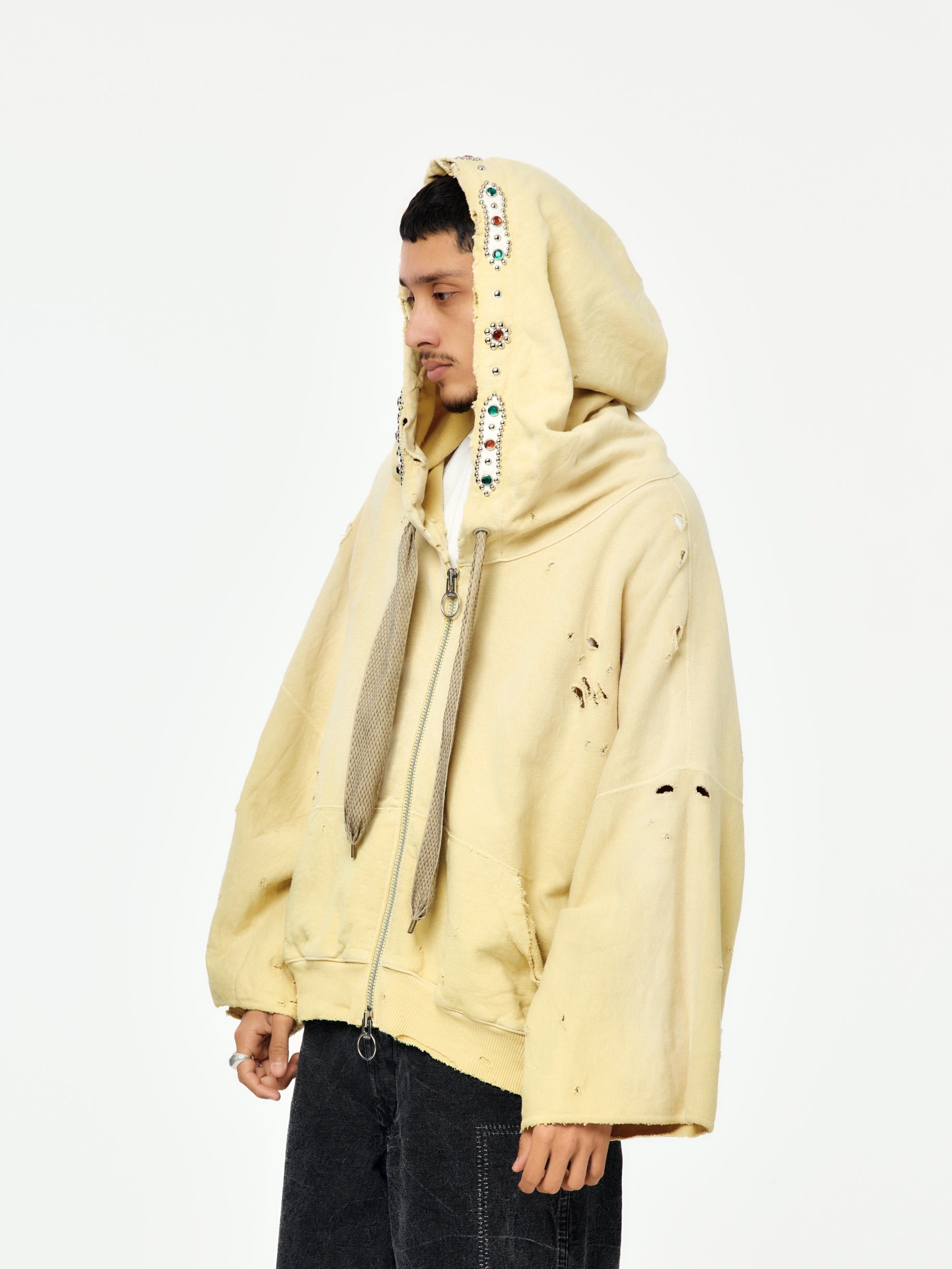 THRILLER DAMAGE DEVIL HOODIE BLOUSON SWT KNIT (STUDS REMAKE) - 2