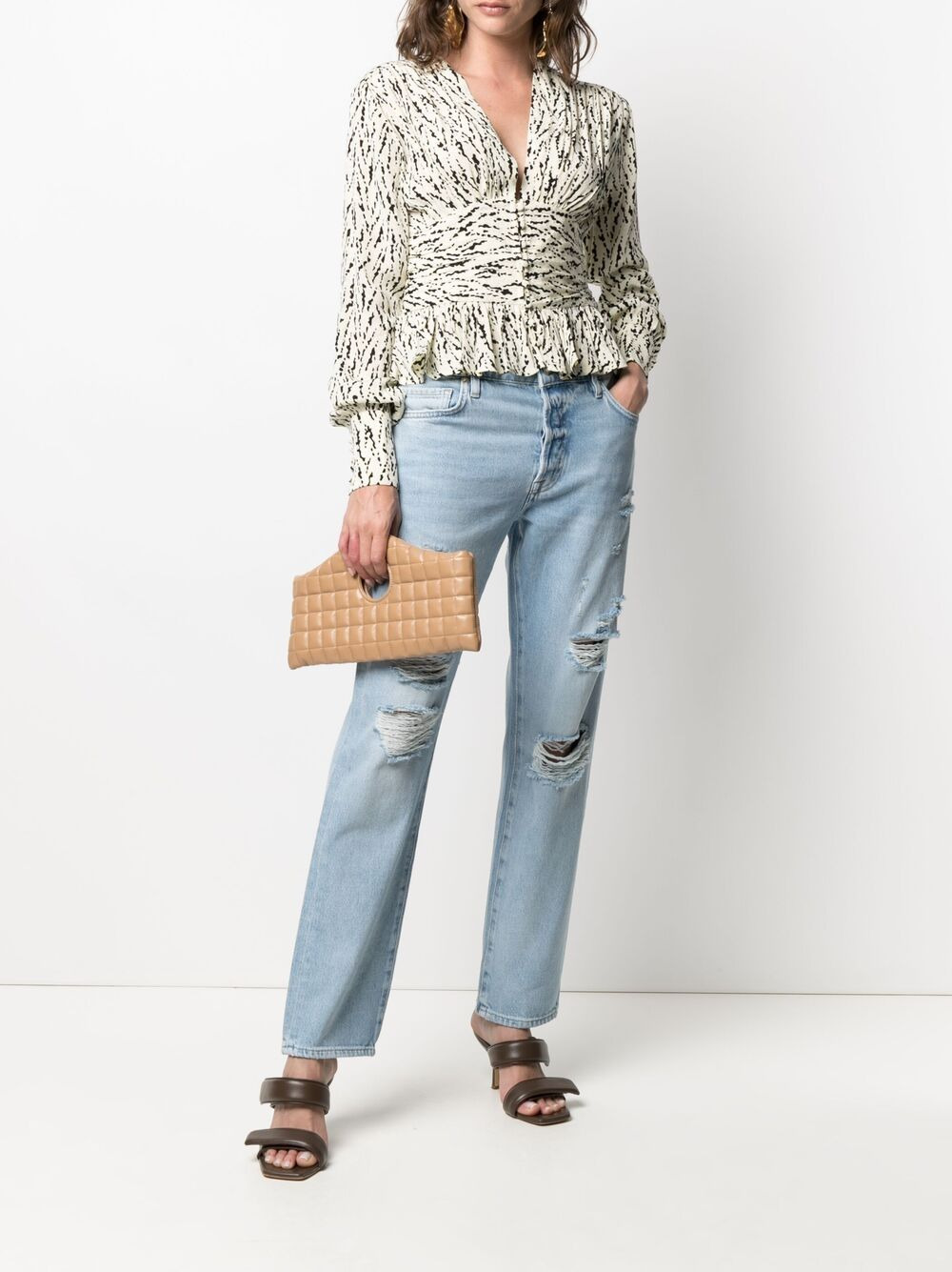 long-sleeved flared blouse - 2