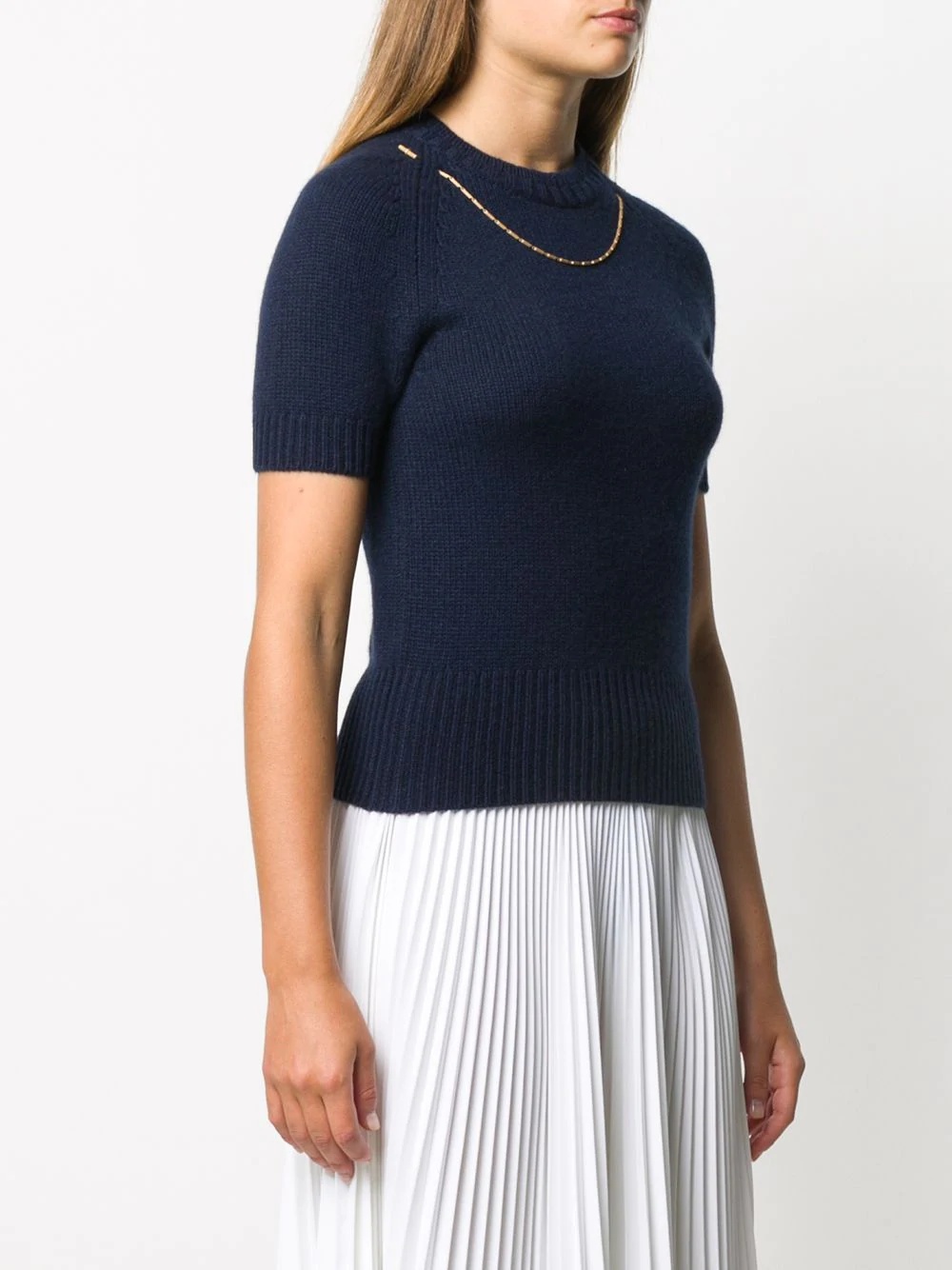 short-sleeve knitted top - 3