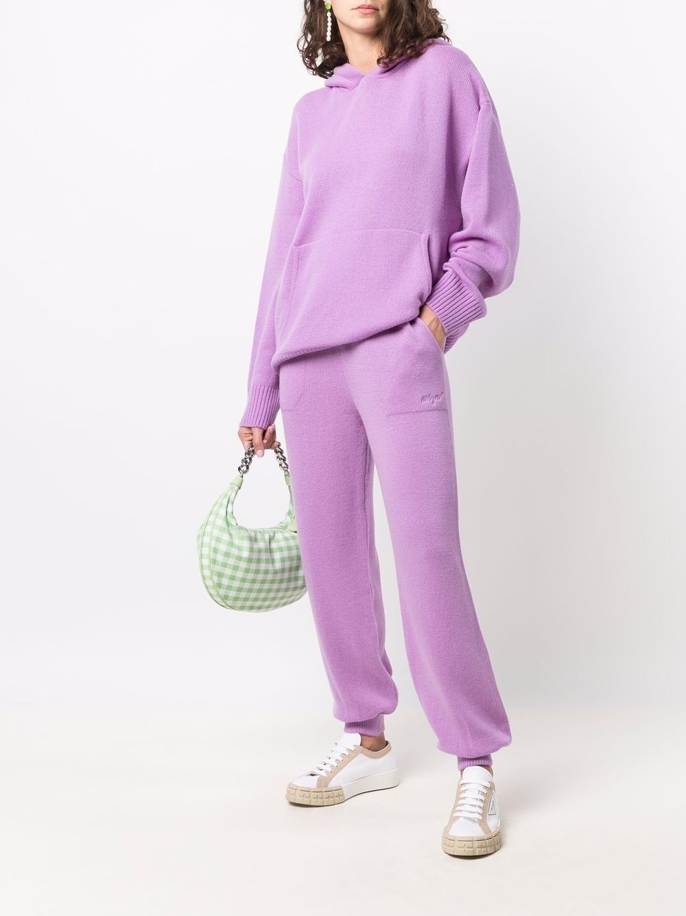merino-blend knitted track pants - 2
