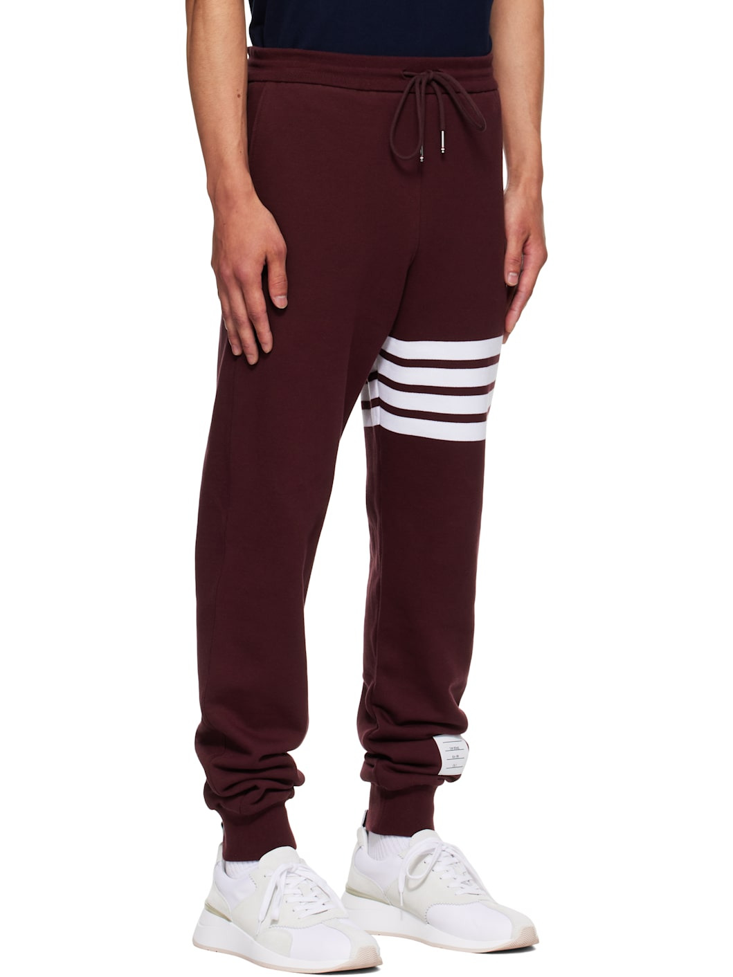 Burgundy Classic Loopback 4-Bar Sweatpants - 2