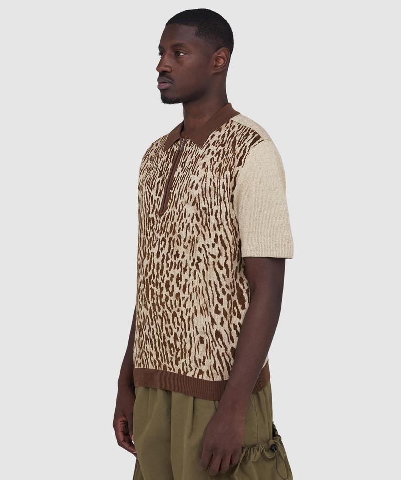 BEAMS PLUS Half zip knit polo shirt outlook