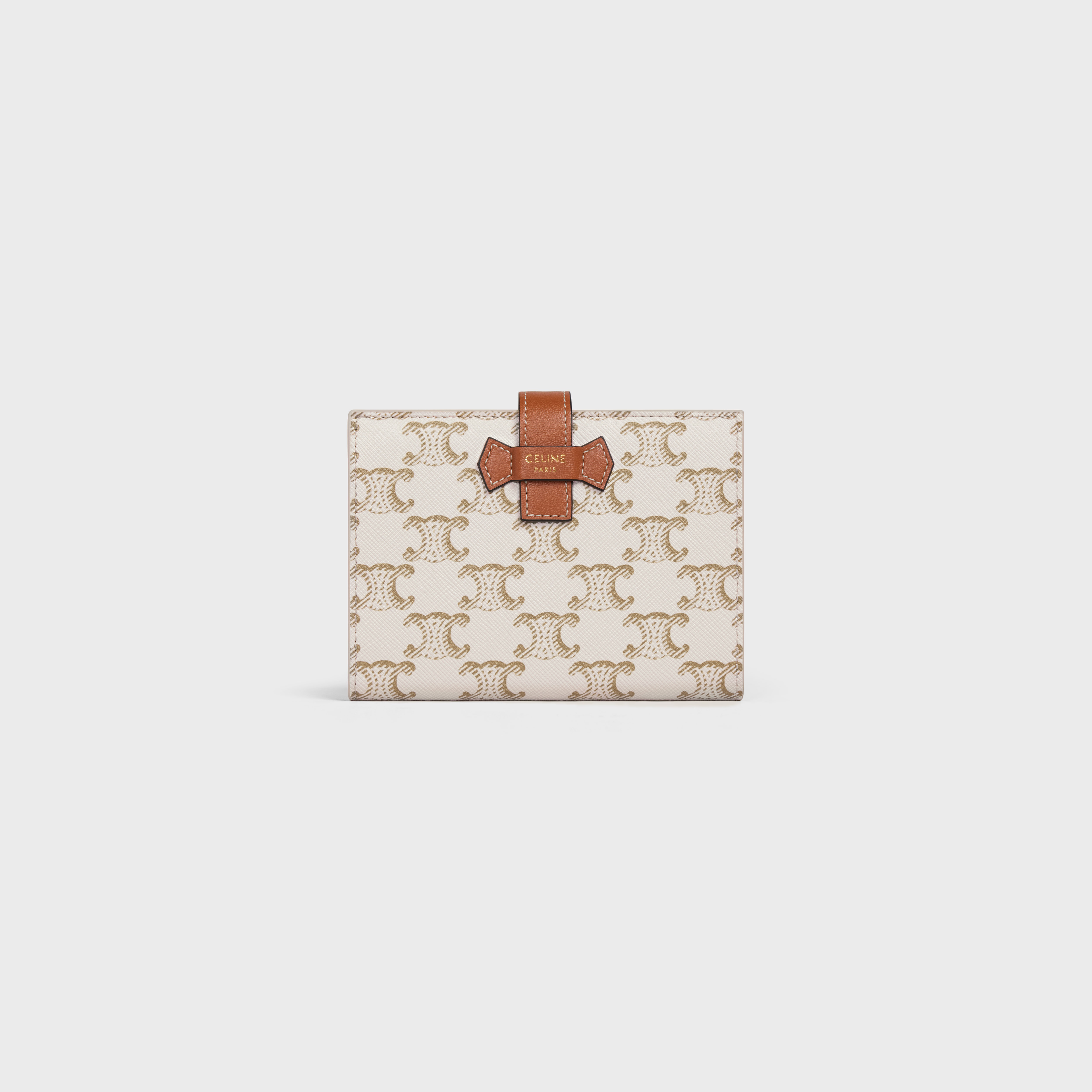 Medium strap wallet in Triomphe Canvas and Lambskin - 3