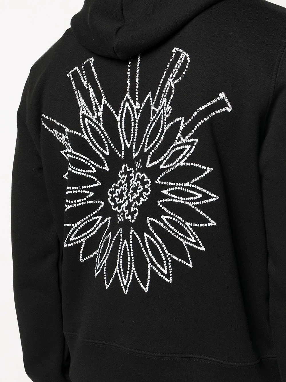 rhinestone-embellished graphic-logo hoodie - 5