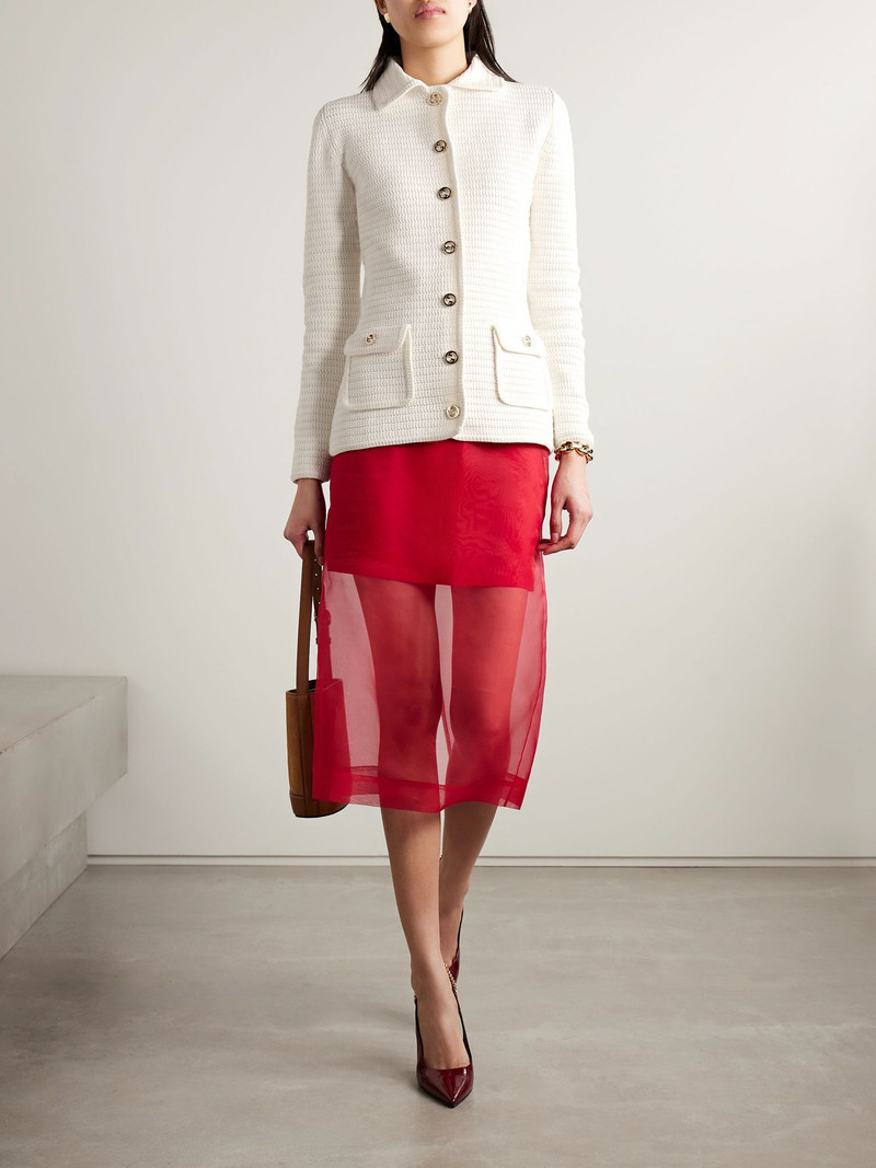 GUCCI Cotton-blend cardigan White outlook