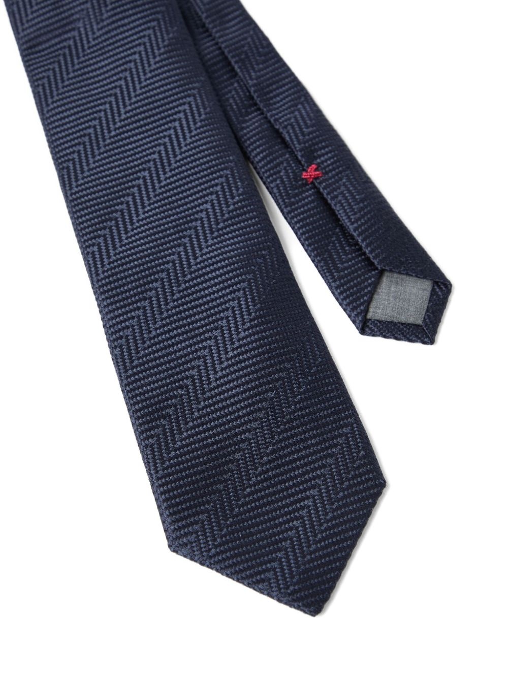 herringbone silk tie - 2