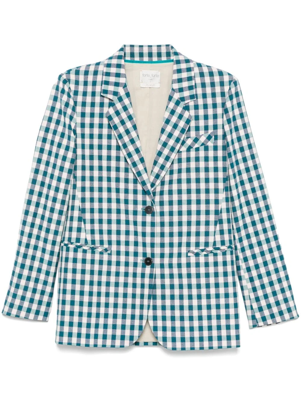 gingham-check blazer - 1