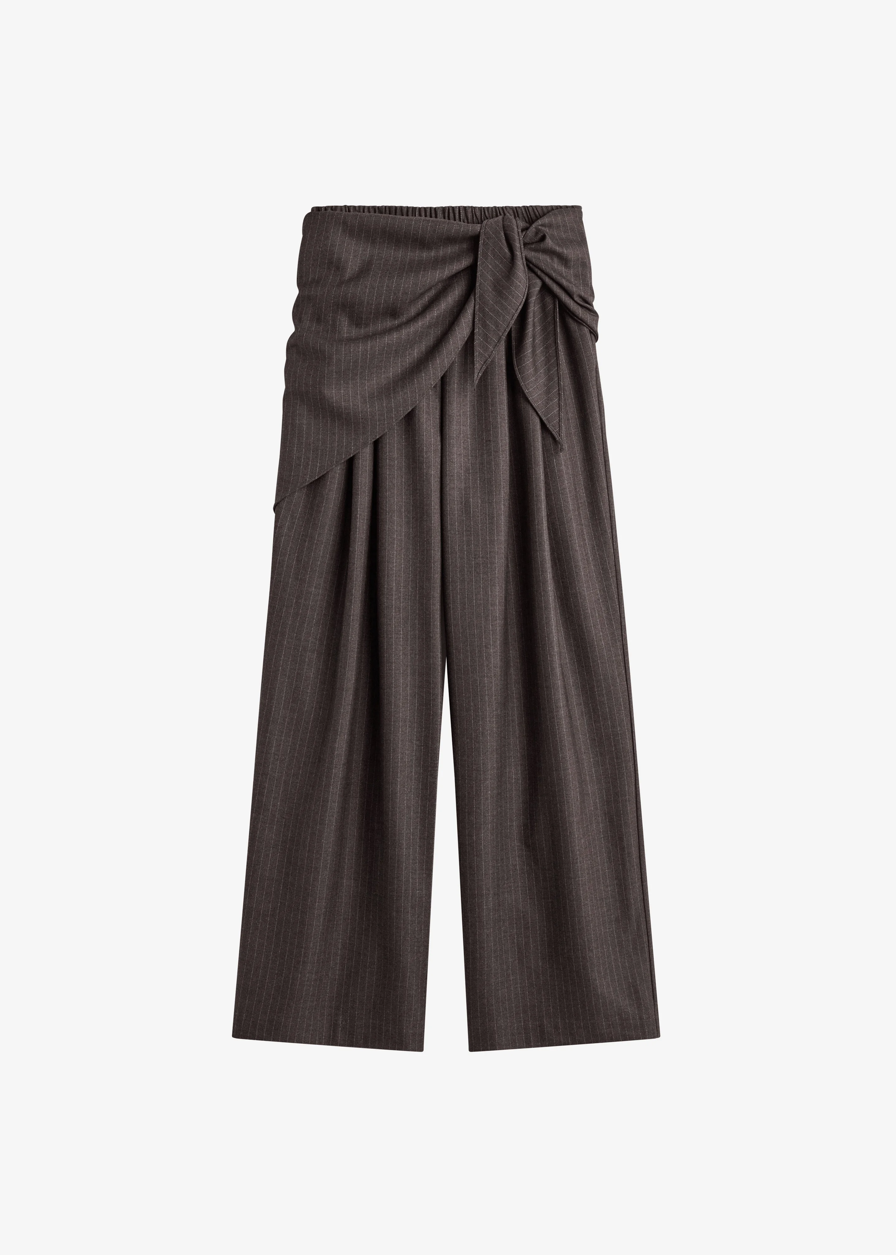 Rovigo Scarf Wrap Pants - Brown Stripe - 1