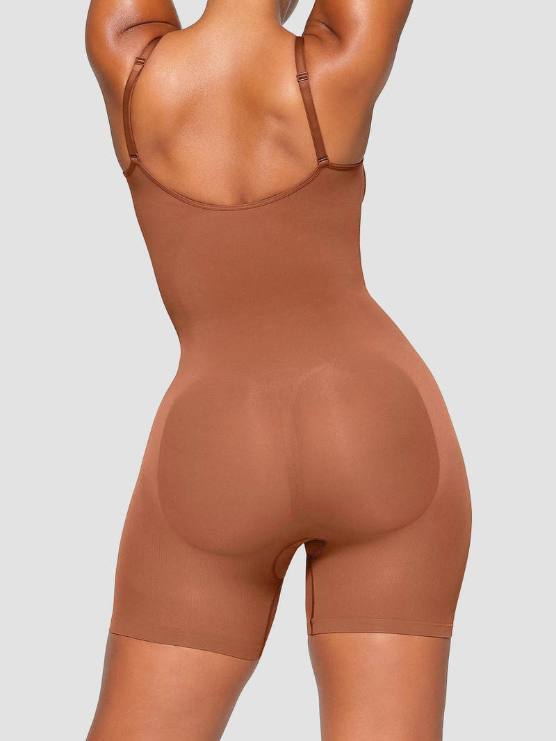Women's Seamless Sculpt Mid Thigh Bodysuit - Bronze 5