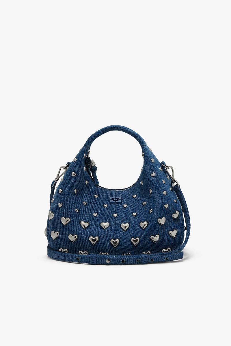 DENIM STUD MINI HOBO BAG 1